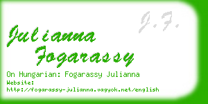 julianna fogarassy business card